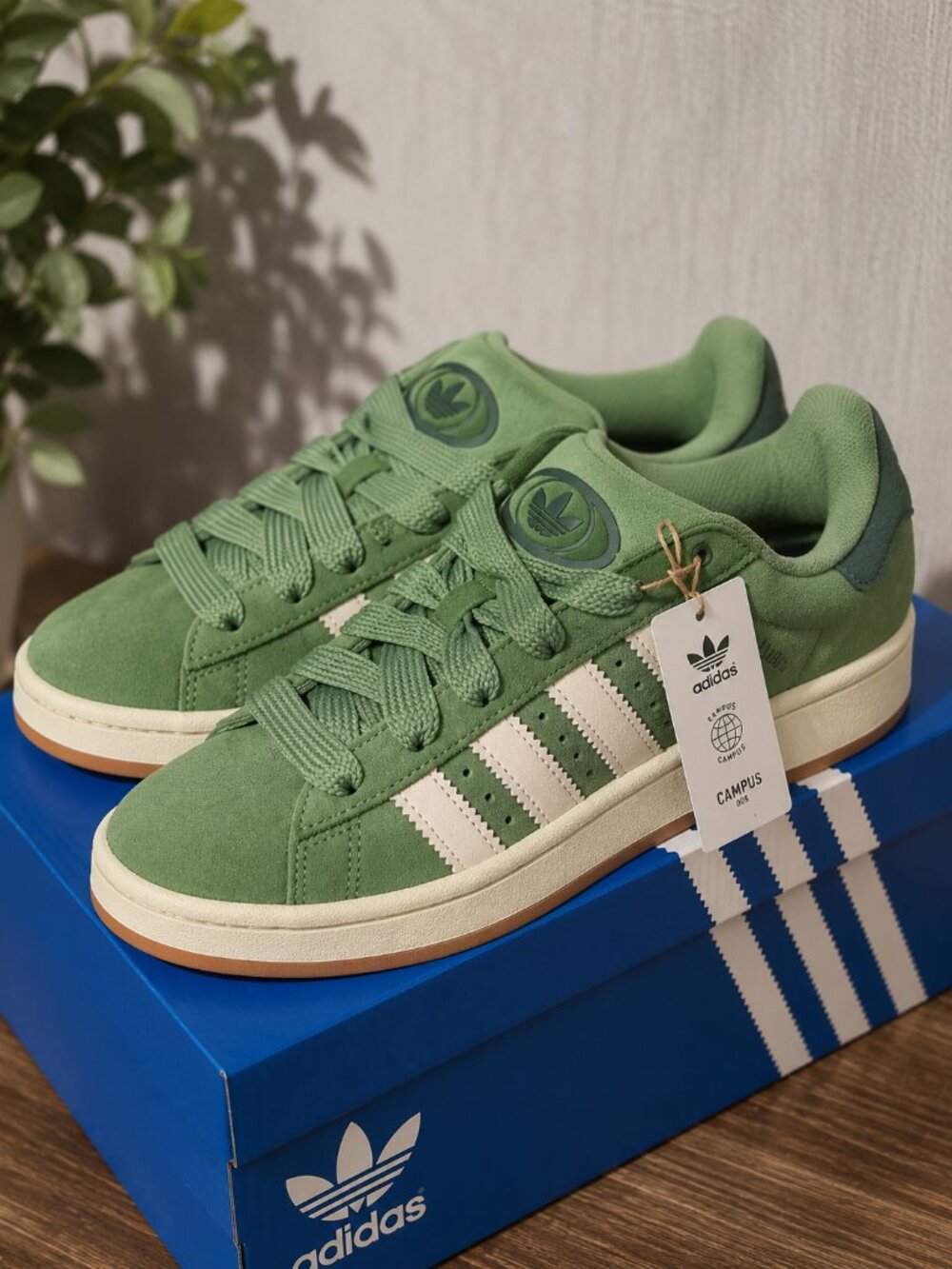 Adidas Campus 00s Green Suede Sneakers Size 6 Gum Sole Classic